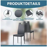 Albatros Esszimmerstühle SALERNO 6er Set, Grau - Edles Italienisches Design, Polsterstuhl Kunstleder-Bezug, Modern und Stilvoll am Esstisch