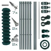 Estexo Maschendrahtzaun Komplettset 150 x 150 cm Grün/Metall