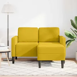 vidaXL 2-Sitzer-Sofa mit Chaiselongue L-Form Gelb 125 cm Samt