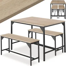 Tectake tectake® Sitzgruppe, 3-teilig, Industrial Style, mit höhenverstellbaren Kunststofffüßen