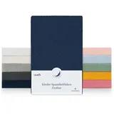 Laleni Frottee Spannbettlaken 40x90cm - Oeko-TEX Zertifiziertes Bettlaken, Faltenfreie Spannbetttücher für Kinderbett, Babybett und Moses Körbchen Dark Ocean Blue - Blau