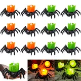 12 Stück Led Teelichter Spinne Nachtlicht,LED Kerzen Spinne,Halloween Spinne Kerzenlicht,Halloween Deko Spinne Teelichter,Halloween Spinne Lampe Batteriebetrieben,Halloween Spinne Teelichter Kerzen