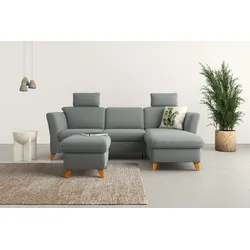 Ecksofa HOME AFFAIRE "Trelleborg L-Form", grau, B:249cm H:86cm T:162cm, 100% Polyester, Sofas, Federkern-Polsterung, wahlweise mit Bettfunktion und Bettkasten