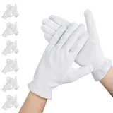 Segbeauty Baumwollhandschuhe Xl, 6 Paar Weiße Handschuhe, Neurodermitis Handschuhe, Feuchtigkeitsspendende Handschuhe, Handpflege Handschuhe für Trockene Hände
