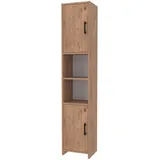 [en.casa] Rautrina Hochschrank 180 x 35 x 30 cm Beige Spanplatte