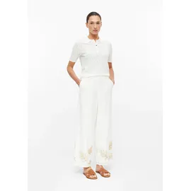 s.Oliver Wide-Leg-Hose mit Stickerei Beige 36