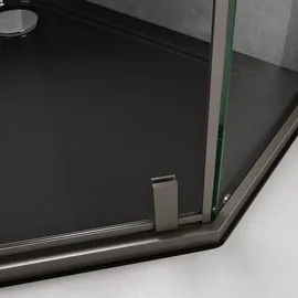 Mai&Mai Ravenna68K Fünfeck-Duschkabine mit Drehtür 80 x 80 cm transparent Sicherheitsglas