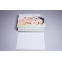 Mank GmbH Massageliegen Gesichtsauflagen in der Spenderbox Nasenschlitztücher Airlaid-Material Auflagen Hygiene Hygieneauflage Weiß 100 Stück 300 x 210 mm