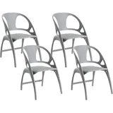Beliani Gartenstuhl 4er Set NEMI Grau