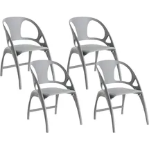 Beliani Gartenstuhl 4er Set NEMI Grau