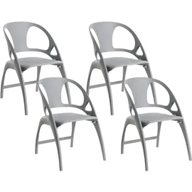Beliani Gartenstuhl 4er Set NEMI Grau