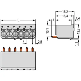 WAGO GmbH &amp; Co. KG 1-Leiter-THT-Federleiste 2092-1172