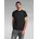 Ribbed Kurzarm-T-Shirt Dark Black II M