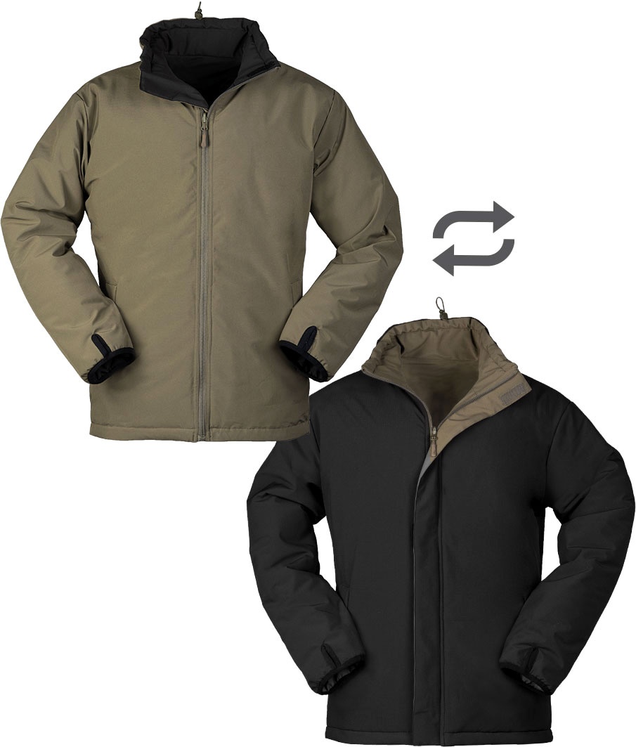 Mil-Tec Ranger, Textiljacke wendbar - Dunkelgrün/Schwarz - 3XL