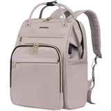 EMPSIGN Rucksack Damen Laptop Rucksack mit 15,6 Zoll Laptopfach, Schulrucksack Wasserdicht Mädchen Teenager, Laptoptasche Business Rucksäcke für Arbeit Reisen, Rosa