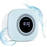 MEDION S66884 Duschradio mit Bluetooth (Badradio, UKW Radio, Saugnapf, LED-Display, IPX6 Wasserdicht, integrierter Akku, MD43884) blau - Blau