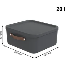 Rotho Maloja Aufbewahrungsbox 39,5 x 38,0 x 17,7 cm 2-tlg. schwarz