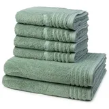 VOSSEN Handtuch Set Vienna Style Supersoft, Walkfrottee (Spar-Set, 6-St), 4 X Handtuch 2 X Duschtuch - im Set - Baumwolle grün