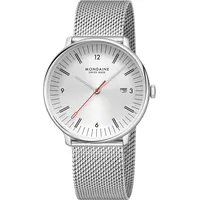 Mondaine MLE.41210.SM Herren-Quarzuhr Doppio mit Meshband