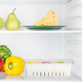 Relaxdays Kühlschrank Organizer 4er Set transparent/weiß