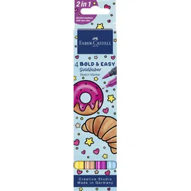 Faber-Castell 164817 - Goldfaber Sketch Marker, 4 Alkohol Marker mit Brush Spitzer und Fineliner Spitze