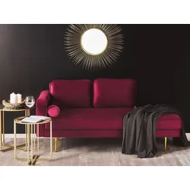 Beliani Chaiselongue Gold, Rot, Textil, 171x63x79 cm Wohnzimmer, Sessel, Relaxliegen