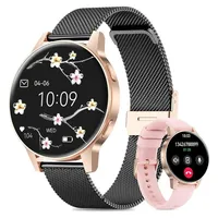 2025 Damen-Smartwatch mit SIRI/ET/HRV Telefonfunktion, Herzfrequenzmesser, Menstruationszyklus, IP68, Schlafmonitor, Kalorien, Fitness-Tracker - Schwarz