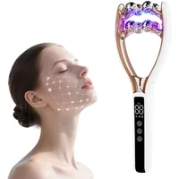 Gesichtsmassagegerät – Radiofrequenz Gesichtspflegegerät-3 Farben LED Licht & 9 Klassen EMS,3 Modus V Shape Face Gerät, für Doppelkinn entferner Hautstraffung & Verbesserung des Hautbilds