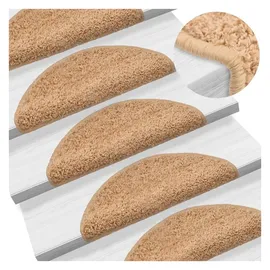 vidaXL Stufenmatte 56 x 17 cm Beige Halbrund