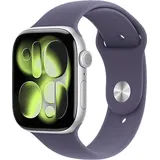 APPLE Watch Series 11 GPS 46, 2025 Smartwatch Aluminiumgehäuse Fluorelastomer, 160-210 mm, Silber/Purple