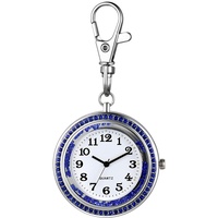 Avaner Taschenuhr Schlüsselanhänger Uhr Edelstahl Revers Uhr mit Schlüsselring, Rucksack Gürtel Fob Uhr, Clip on Schlüsselschnalle Taschenuhren für Damen und Herren