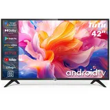 TuTu Fernseher 42 Zoll Smart TV (106cm) Full HD Android TV APP Store Triple Tuner WiFi Bluetooth USB HDMI (2024)