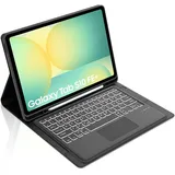 Occtingkind Für Samsung Galaxy Tab S10 FE Plus 13,1 Hülle mit Tastatur, Touchpad & 7-Farben LED, Bluetooth Tastatur QWERTZ Deutsch für 13,1" S10 FE+ 2025 (SM-X620/SM-X626B), USB-C, Schwarz