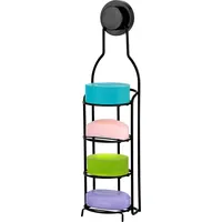 Belle Vous Black 4-Tier Iron Shower Caddy Rack -