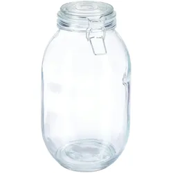 Relaxdays Einmachglas, 3 Liter, mit Deckel & Bügelverschluss, Einkochen & Aufbewahren, Bowle, Vorratsglas, transparent