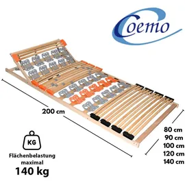 Coemo KombiFlex Federleisten-Tellerlattenrost Kopfteil verstellbar 140 x 200 cm