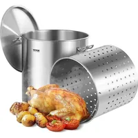 Vevor Suppentopf Kochtopf Soßentopf 79,5L Edelstahl, Kochen Soßen Korbdeckel