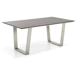 Tisch Noah Trapezkufe Edelstahl - 160 x 95 cm HPL Granit-Design