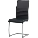 Albatros Freischwinger Stühle 4er Set Schwarz - Esszimmerstuhl Schwingstuhl, modernes Design, Kunstleder-Bezug, dicke Polsterung-Küchenstuhl,