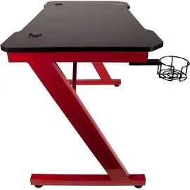 KONIX Gamingtisch SKADI Stahl Gaming-Tisch, Groß, Schwarz/Rot - Schwarz