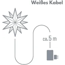 Novaliv Weihnachtsstern LED Dekostern 25 cm Weiss