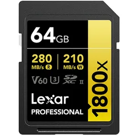 Lexar 2er Pack SDXC Professional Type Gold - 1800x 270MB/s V60 II 64 GB 2erPACK