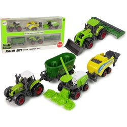 LEAN Toys Spielzeug-Traktor Landmaschinen Landwirtschaft Fahrzeuge Traktor Mähdrescher Spielzeug grün