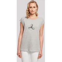 F4NT4STIC Extended Shoulder T-Shirt Geometrics in grau meliert |