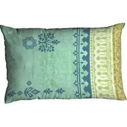 Kissenbezug CASATEX "Indi", blau (türkis), B:80cm L:40cm, Satin, Obermaterial: 100% Baumwolle, Kissenbezüge, Kissenbezug mit Ornamenten, passend zur Bettwäsche in Qualität Satin