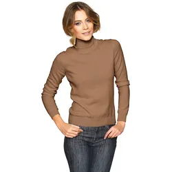 Rollkragenpullover HEINE "Rollkragenpullover", Damen, Gr. 34/36, braun (camel), 100% Kaschmir, unifarben, Langarm, Pullover