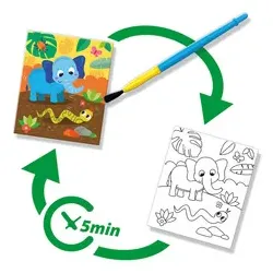 SES Creative Malbuch Malen mit Wasser Safari 00131 mit Wasserstift