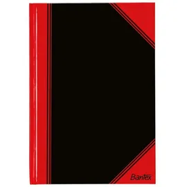 Bantex Notizbuch Chinakladde DIN A7 kariert, schwarz/rot Hardcover 192 Seiten, 1 St.