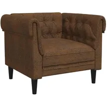 vidaXL Chesterfield Sessel Polyester 70 x 80 x 90 cm Braun