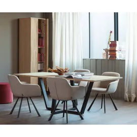 Woood Gravure Mehrzweckschrank 60 x 210 x 42 cm Beige